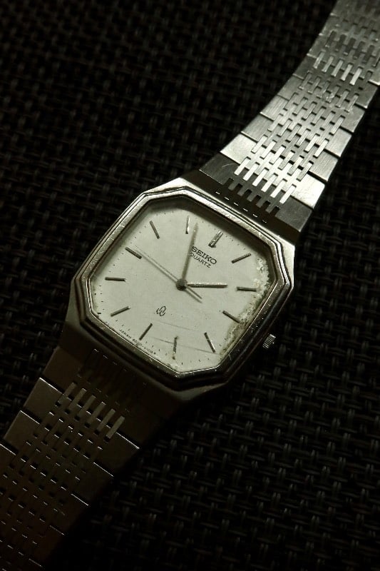 Seiko Emblem Tank In White Quartz Watch