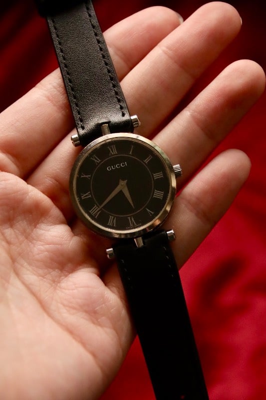 GUCCI 2000M 2040M Watch Quartz Black Dial Silver Vintage Watch