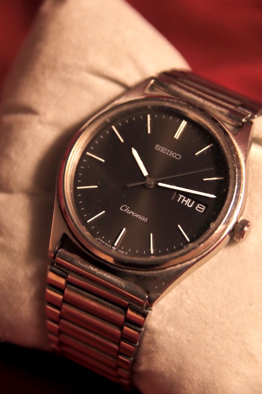 Seiko Black Chronos 7N48-7000 Quartz Vintage Watch