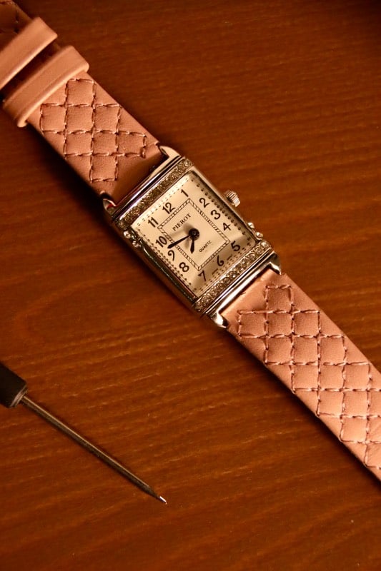 Pierot by Jean Pierre Vintage Rhinestone Square Quartz Watch