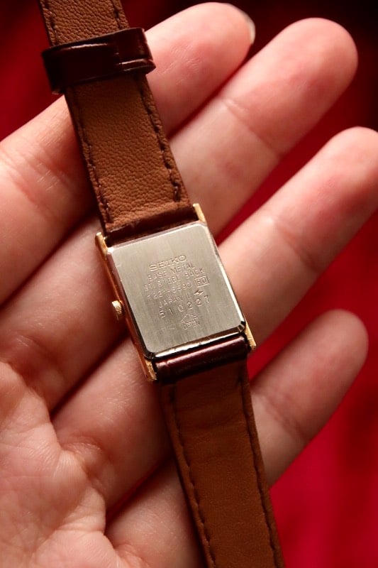 Seiko Quartz Tank Vintage Watch In Gold
