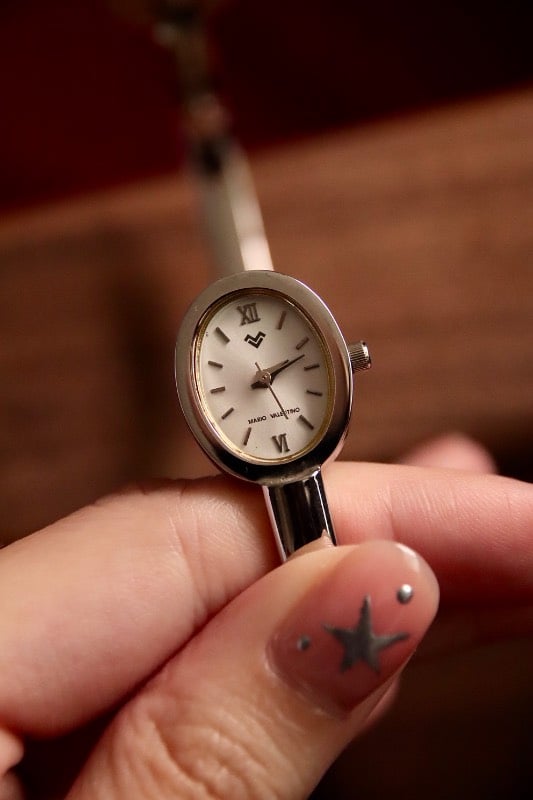 EXTREMELY RARE Mario Valentino Oval Case Bangle Quartz Watch