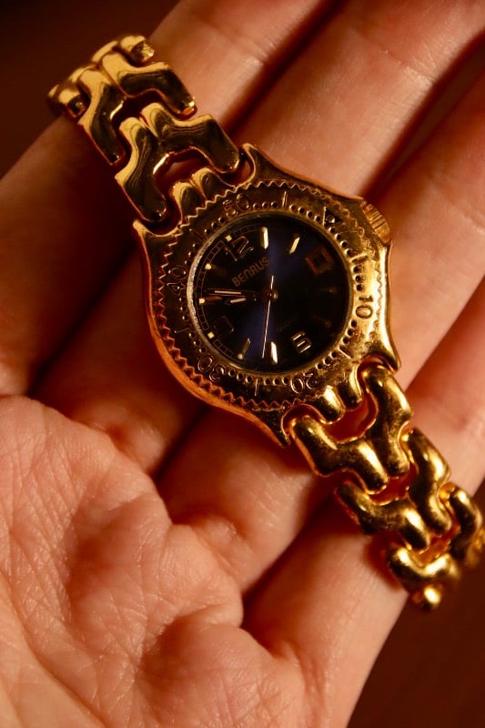 Belorus Vintage Gold-Tone Diver Style Bracelet Watch