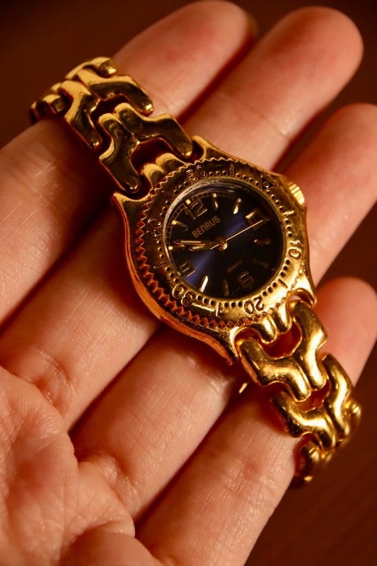 Belorus Vintage Gold-Tone Diver Style Bracelet Watch