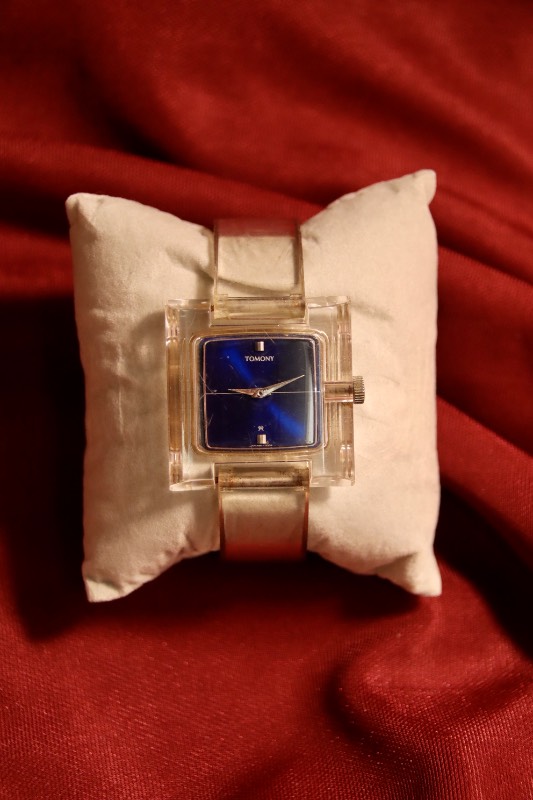 Tomony (Seiko) Square Case Manual Winding Vintage Watch In Blue