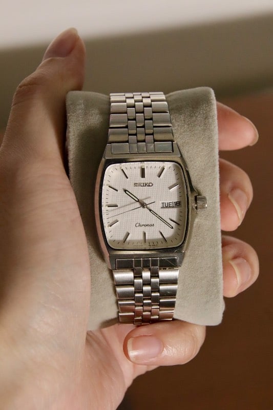RARE Seiko Chronos TV Shaped Day-Date Quartz Watch