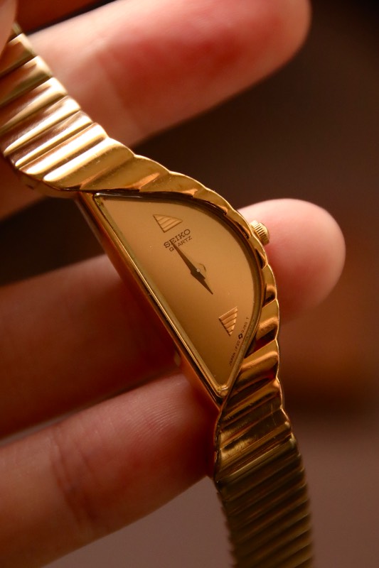 RARE Seiko Half Moon Vintage Watch  - Gold with Gold Dial
