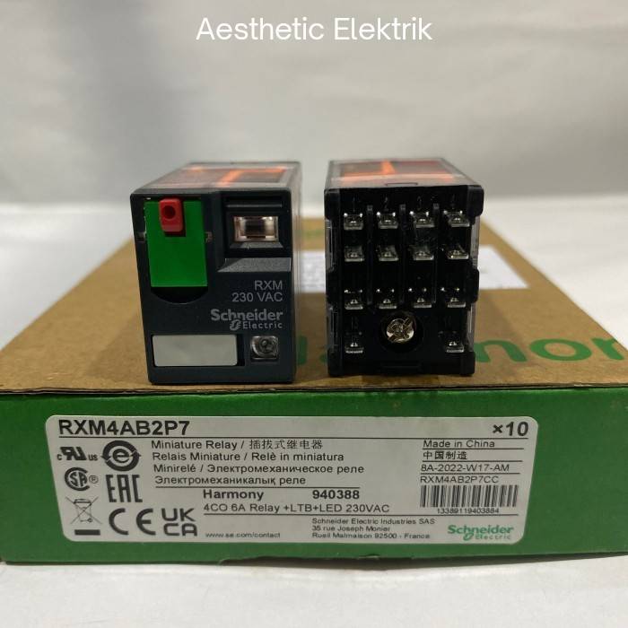 Miniatur Relay 4 CO - 6 A - Coil 220 VAC