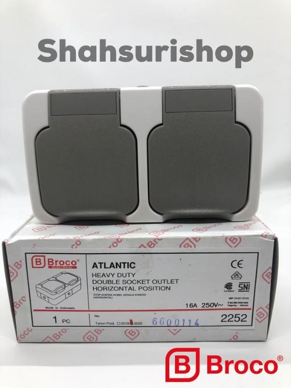 Stop Kontak Outdoor Tutup isi 2 - Heavy Duty Single Socket Outlet - 250 V / 16 A