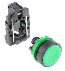 Push Button - Green - 1 NO - Spring Return - Ø22