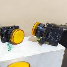 Indicator Lamp w/ Pilot Light - Yellow - Ø22 - 220 VAC