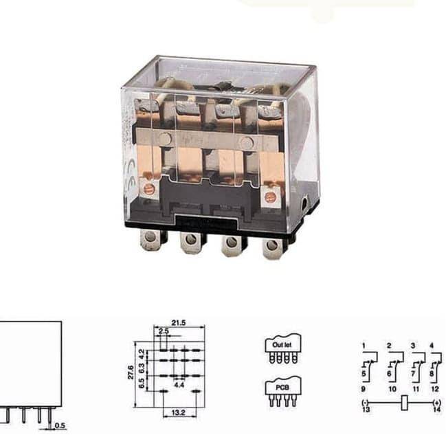 Relay 4 NO/NC - 220 VAC - LY4