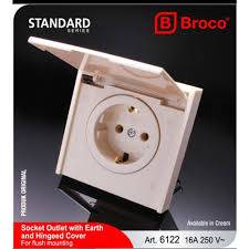 Stop Kontak Tanam Tutup - Socket Outlet Inbow w/ Cover - 250 V / 16 A