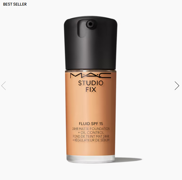 MAC Studio FIx Fluid SPF 15 24HR Matte Foundation + Oil Control NC40