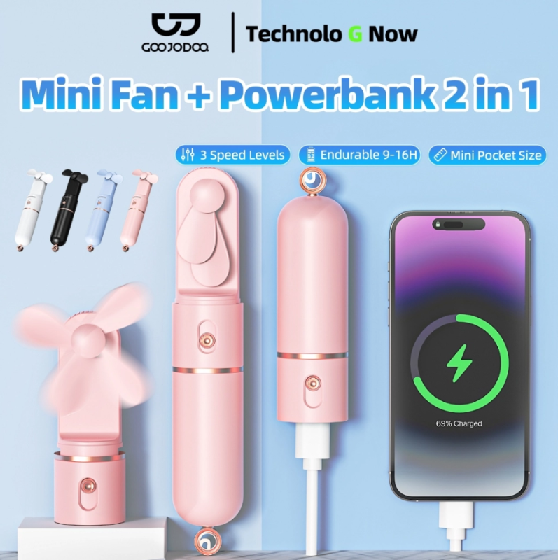 GOOJODOQ Pocket Hand Held Fan FS083 2500maH