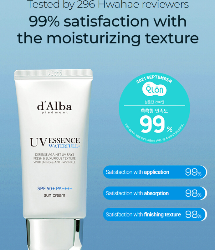 D'Alba Waterfull Essence Sunscreen SPF 50+ PA++++