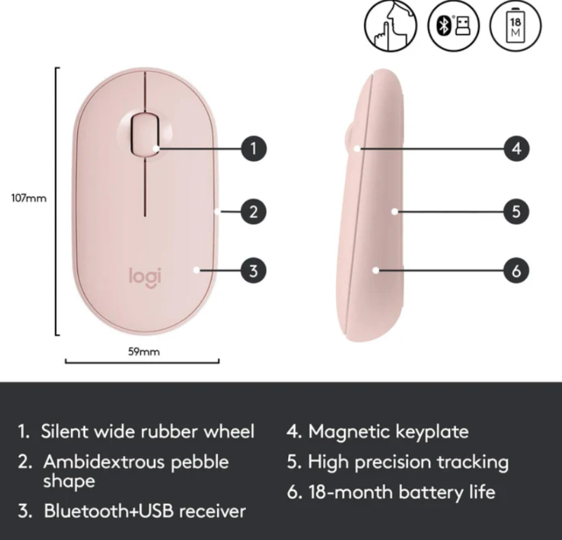LOGITECH M350 Wireless BT Mouse