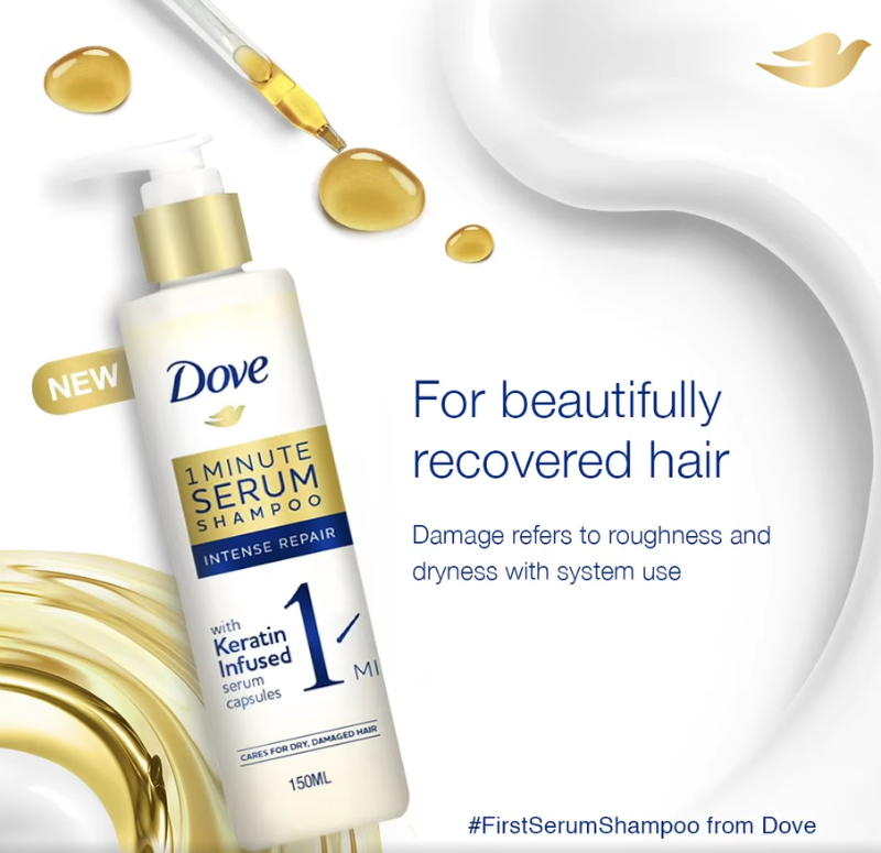 DOVE 1 Minute Repair Serum Shampoo