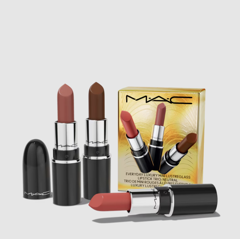 MAC Everyday Luxury Mini Lustreglass Lipstick Trio- Neutral