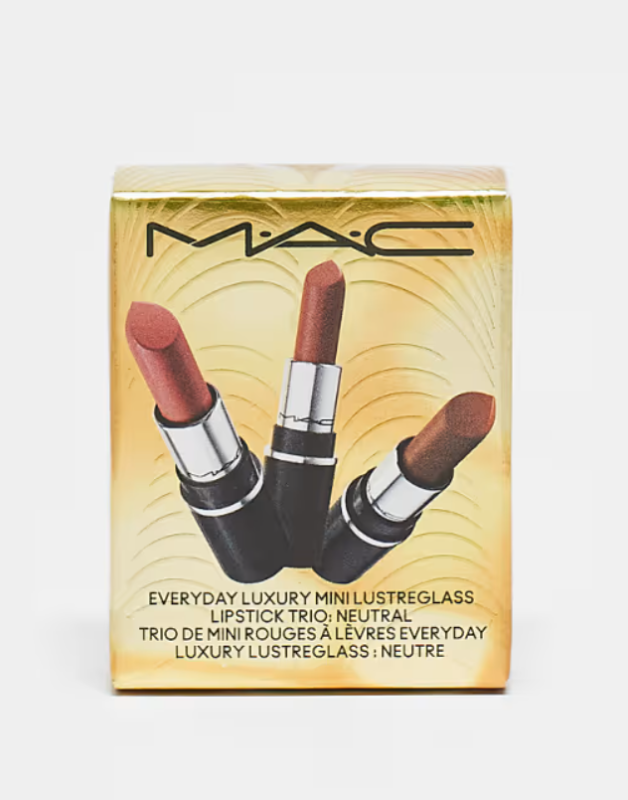 MAC Everyday Luxury Mini Lustreglass Lipstick Trio- Neutral
