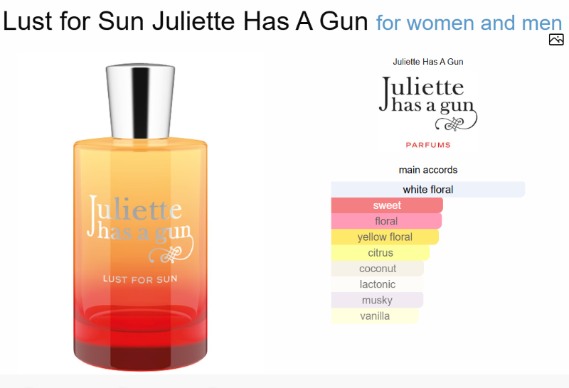 JULIETTE HAS A GUN LUST FOR SUN (Vial)