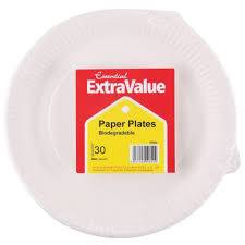 Extravalue paper plates biodegradable 23cm