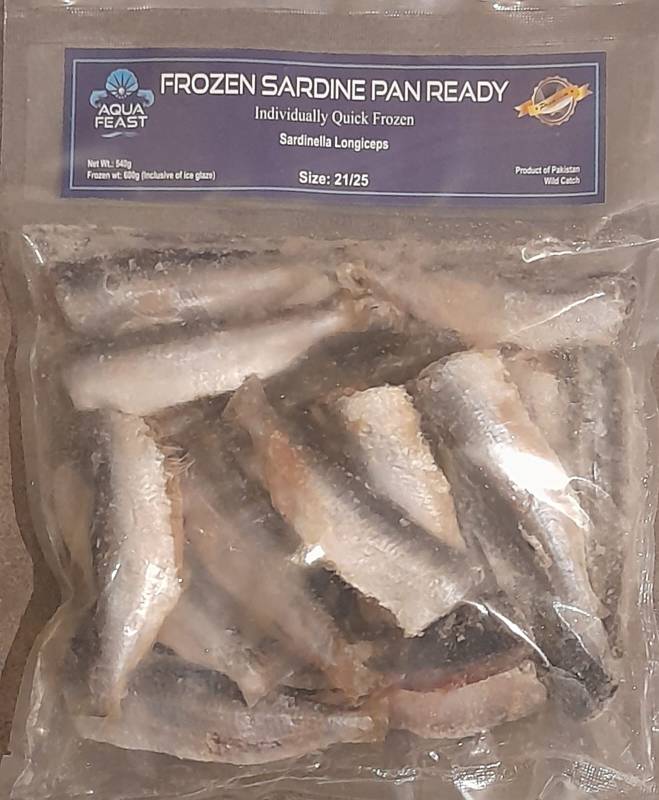 Aqua feast Frozen sardine pan ready 600gm