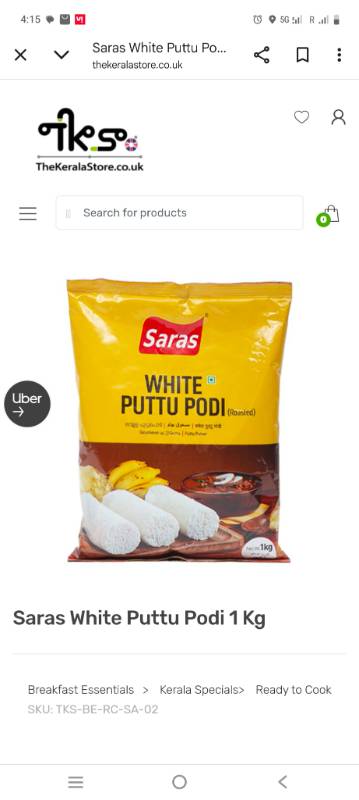 Saras White Puttu Podi 1Kg
