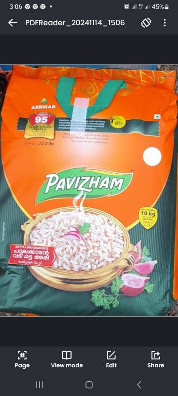 Pavizham long Matta Rice 10Kg