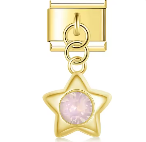 CHARM ESTRELLA DORADA ROSA