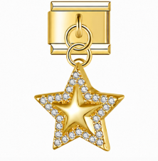 CHARM ESTRELLA CON ZIRCONIA DORADA