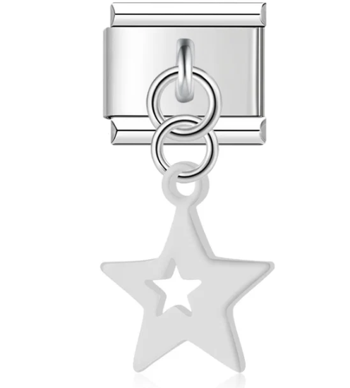 CHARM ESTRELLAS PLATEADAS COLGANTES
