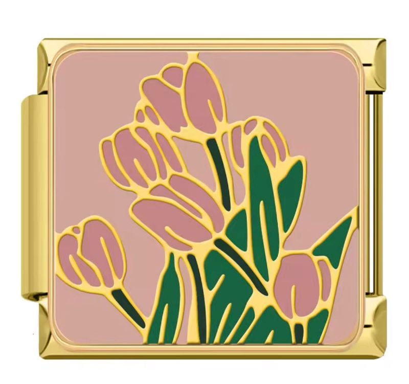 CHARM DE TULIPANES ROSAS