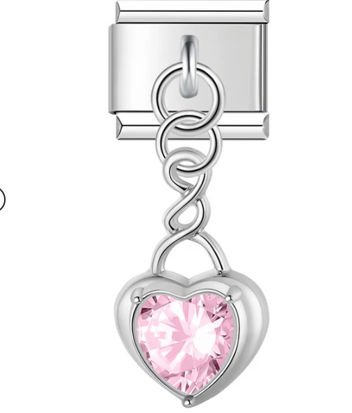 CHARM CORAZON COLGANTE ROSA