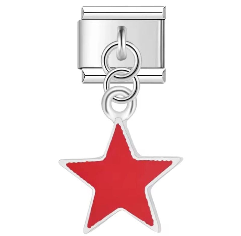 CHARM LISO DE ESTRELLA ROJA