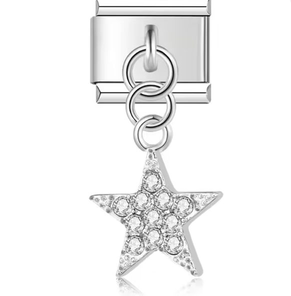 CHARM ESTRELLA PLATEADA CON ZIRCONIA