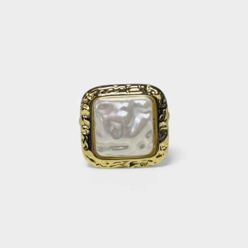 ANILLOS DE PERLA CUADRADO