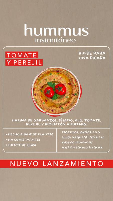 HUMMUS CON TOMATE Y PEREJIL  12 x 100 g