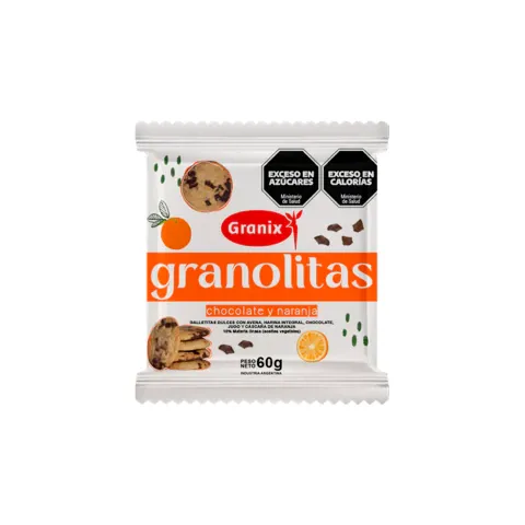 GRANOLITAS CHOCOLATE Y NARANJA 30 x 60 g
