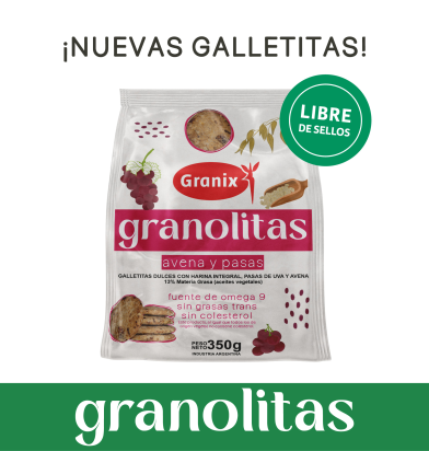 GRANOLITAS AVENA Y PASAS 10 x 350 g