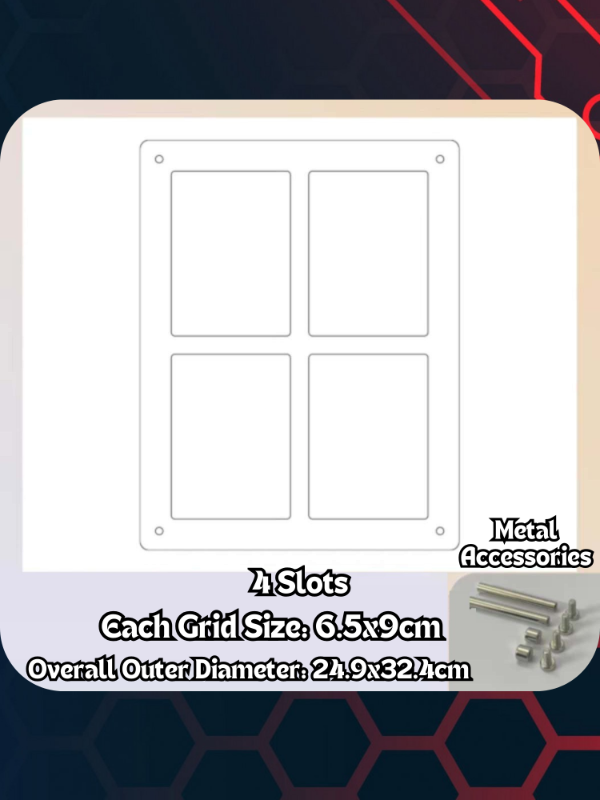 ACRYLIC DISPLAY 4 SLOTS 6.5X9CM