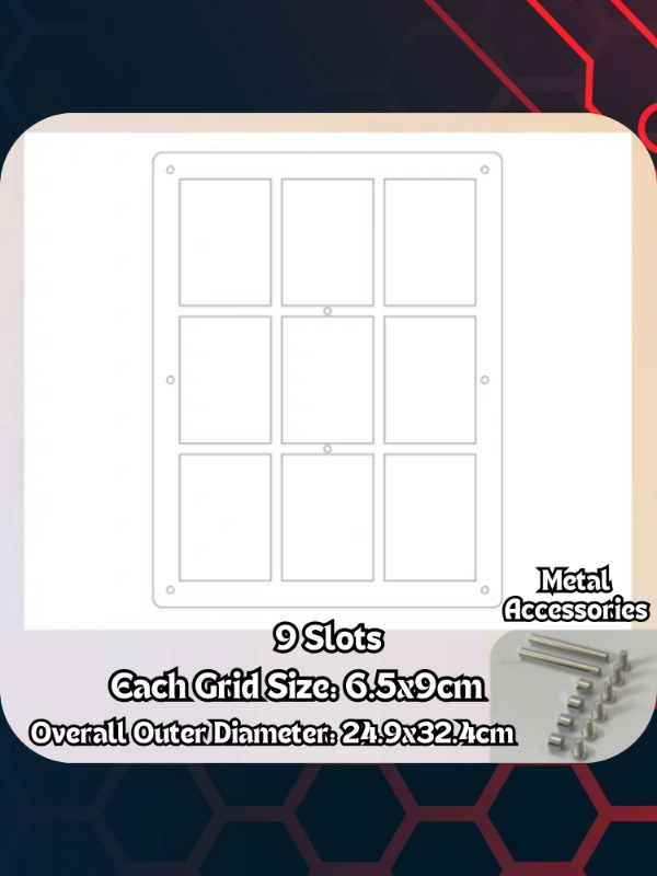 ACRYLIC DISPLAY 9 SLOTS 6.5X9CM