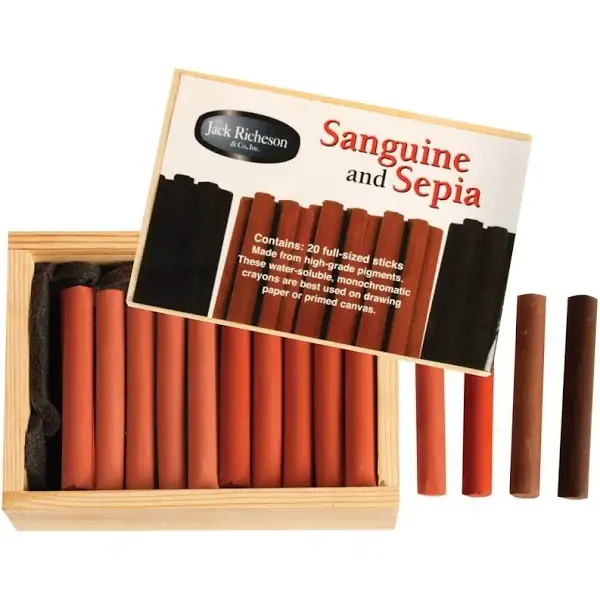 Sanguine & Sepia Drawing Crayons, Class Set