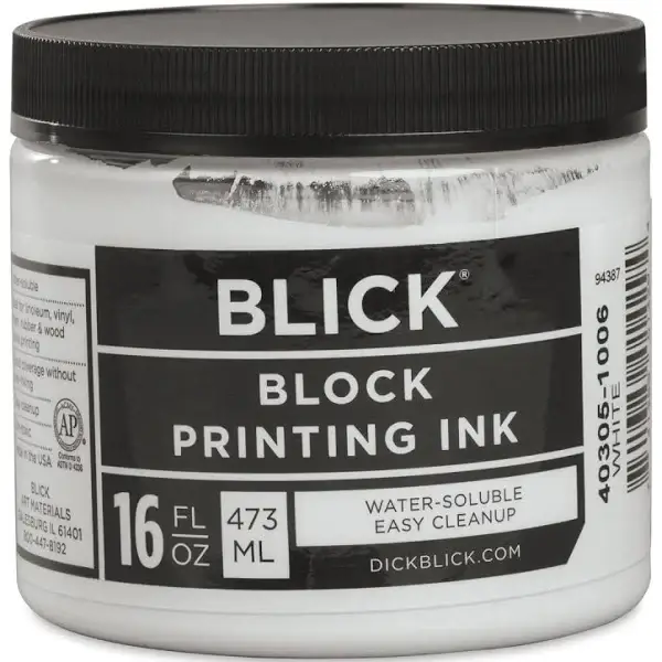 Block Printing Ink Jar, White