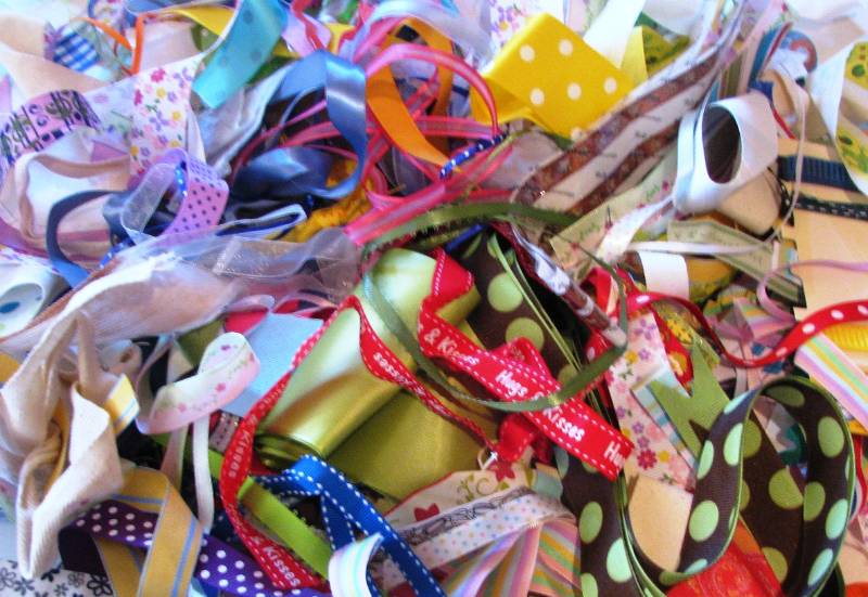 Class Box of Ribbon, Cord, Lanyard, Assortments for Weaving