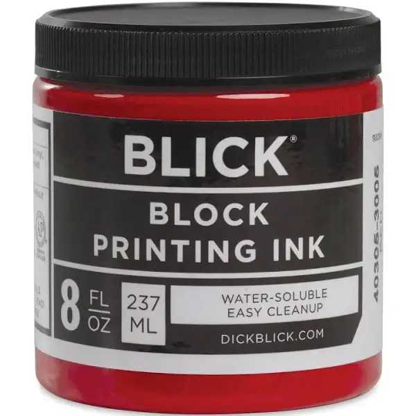 Block Printing Ink Jar, Red