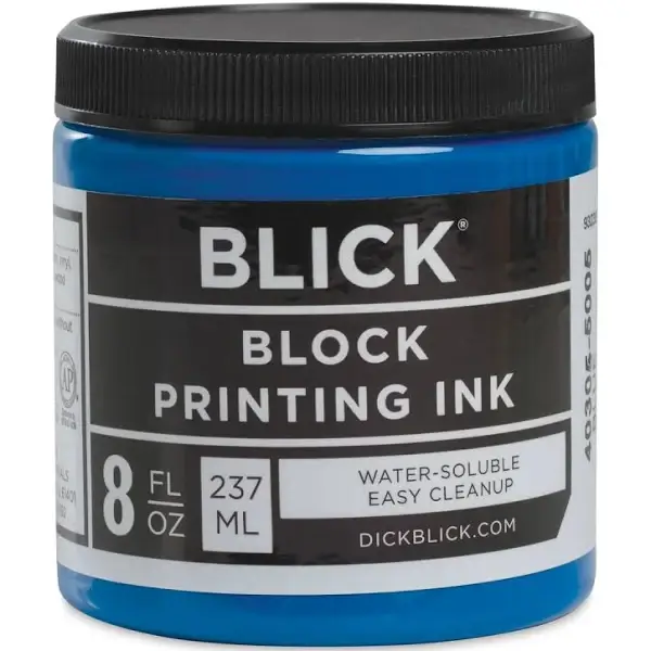 Block Printing Ink Jar, Blue