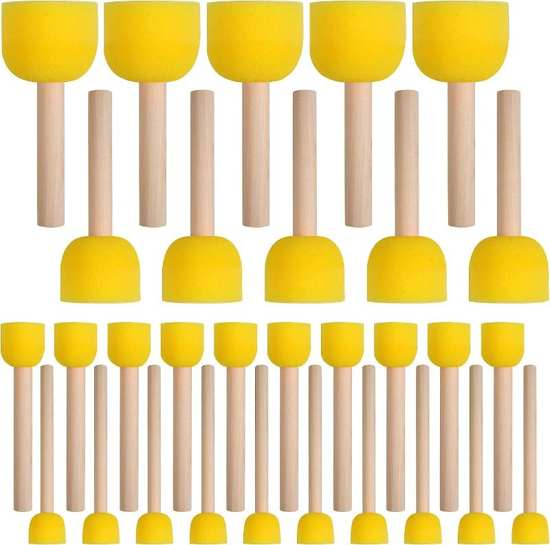 Round Foam Sponge Brushes, Assorted Sizes