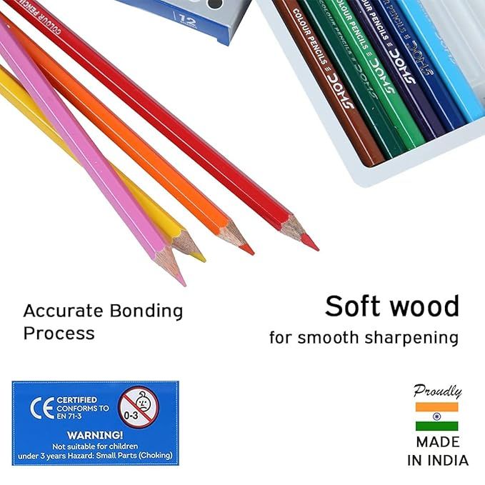 DOMS Full Size Pencil Colours - 12 Shades