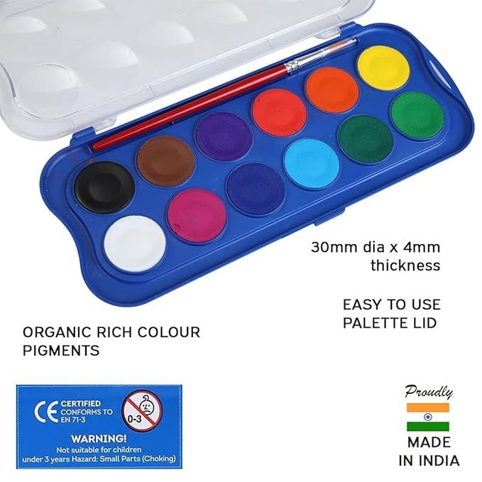 Doms 12 Shades 23 mm Water Colour Cakes